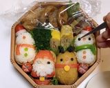 サンタ・トナカイ・雪だるまいなりキャラ弁作り方10写真