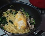 豚肉とほうれん草と卵の中華焼きそば魚醤味作り方13写真