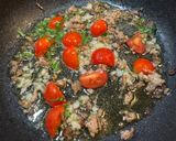 バジル香るお肉とトマトのパスタ作り方4写真