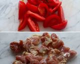 【BBQホットチキンピザ】一味でピリ辛作り方2写真