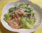 生野菜サラダの麦入りオーロラソース作り方5写真