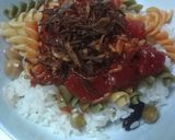 |・)ノほぼコシャリっぽいトマトソース丼作り方12写真