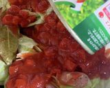 キャベツとソーセージのトマトスパゲッティ作り方7写真