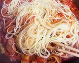 キャベツとソーセージのトマトスパゲッティ作り方10写真