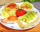 クリームチーズとキウイのトースト作り方8写真