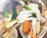簡単ピリ辛きな粉焼肉豚こま大根青椒肉絲風作り方13写真
