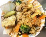 簡単ピリ辛きな粉焼肉豚こま大根青椒肉絲風作り方16写真