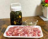 にんにくの効いた豚ひき肉ふりかけ作り方1写真