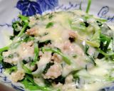 ほうれん草と挽き肉炒めオン・ザ・チーズ作り方6写真