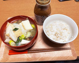 今日のみそ汁。 厚揚げのもりもりみそ汁作り方7写真