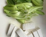 青梗菜とふわふわハンペンのあんかけ作り方1写真