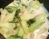 ちんげん菜とベーコンのクリーム煮作り方5写真