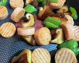 魚肉ソーセージとピーマン椎茸炒め作り方4写真