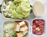 白菜たっぷりピリ辛豆乳坦々スープ作り方1写真
