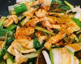 かぶの葉とネギと油揚げのカレー風味炒め作り方4写真
