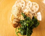 れんこんとほうれん草のごま味噌和え作り方4写真