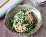 れんこんとほうれん草のごま味噌和え作り方5写真