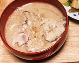 今日のみそ汁。酒粕れいとうん汁(豚汁)作り方7写真