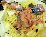 鯖の油煮缶活用●和風あまから焼きそば作り方2写真