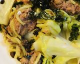 鯖の油煮缶活用●和風あまから焼きそば作り方4写真