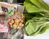 シロ菜の炊いたんと、焼き塩サバ。作り方1写真