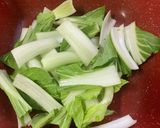 シロ菜の炊いたんと、焼き塩サバ。作り方4写真