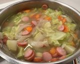 鶏ハムの茹で汁で野菜スープ作り方4写真