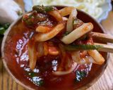 ■オリーブ香る！トマト青しそつけ汁うどん作り方7写真