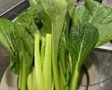 タイ屋台に出る小松菜オイスターソース炒め作り方1写真