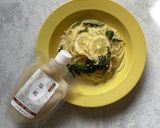 植物性の春菊香る塩麹レモンクリームパスタ作り方4写真