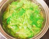 水菜と三つ葉のかき玉汁作り方4写真