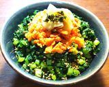 大根の葉と肉そぼろの二色丼　SDGs作り方10写真