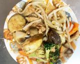 レンジもやし入きな粉ケチャ麺汁味甘酢酢豚作り方14写真