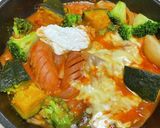 野菜たっぷりトマトチーズ鍋作り方5写真