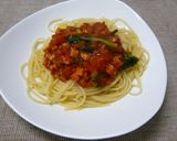 トマト缶で！トマトとほうれん草のパスタ作り方7写真