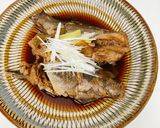 大皿に 黒ソイ煮つけ ねぎ生姜作り方5写真
