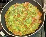 小松菜でお好み焼き作り方6写真