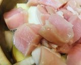 鶏肉とブロッコリー●根菜シチュー鍋作り方1写真