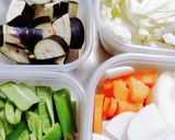焼肉のタレとダブル味噌で！蒸し豚鍋作り方2写真