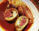 コンビーフとえのきのロール白菜トマト煮作り方9写真