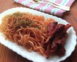 業スーの唐揚げ用イカと市販のナポリタン作り方9写真