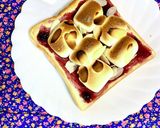 マシュマロジャムトースト♬アーモンド添え作り方3写真