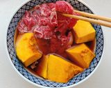 レンチンのみ!かぼちゃと牛肉の甘辛煮作り方3写真