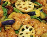 鶏の唐揚げ黒酢あんかけ炒め作り方4写真