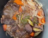 大量消費牛すね肉と玉ねぎの赤ワイン煮込み作り方5写真