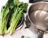 ほうれん草など葉物の茹で方　切り方作り方1写真