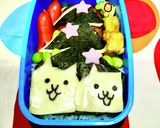 キャラ弁 にゃんこ大戦争クリスマス作り方1写真