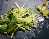 簡単！むね肉とほうれん草の柚子胡椒炒め作り方1写真
