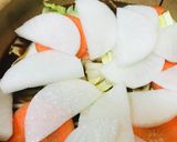 冬野菜＆きしめん●あったか煮込み鍋作り方1写真