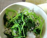 三葉おひたしのっけごま塩パラリご飯作り方1写真